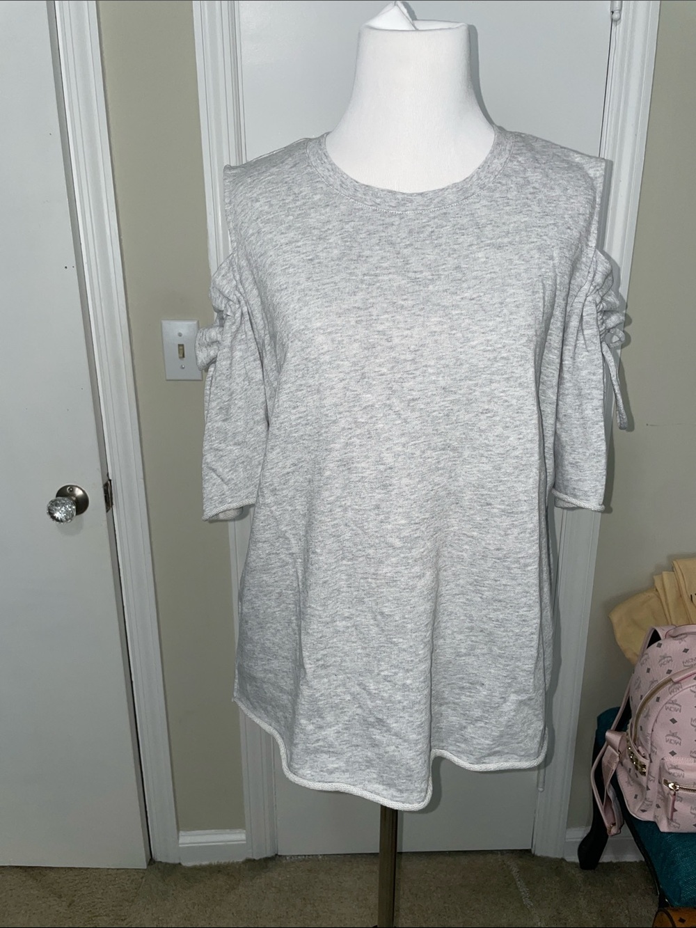 Light Gray Cold-Shoulder sweatshirt